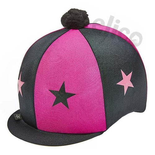 Capz Toque avec Etoiles Cerise et Noir - SHOP HORSE